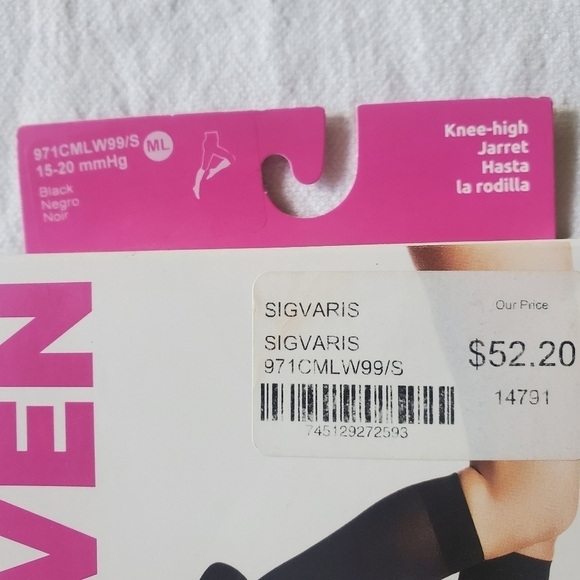 Dynaven Women Black Medical Compression 15-20 mmHg Sz. ML Stockings - Picture 2 of 7